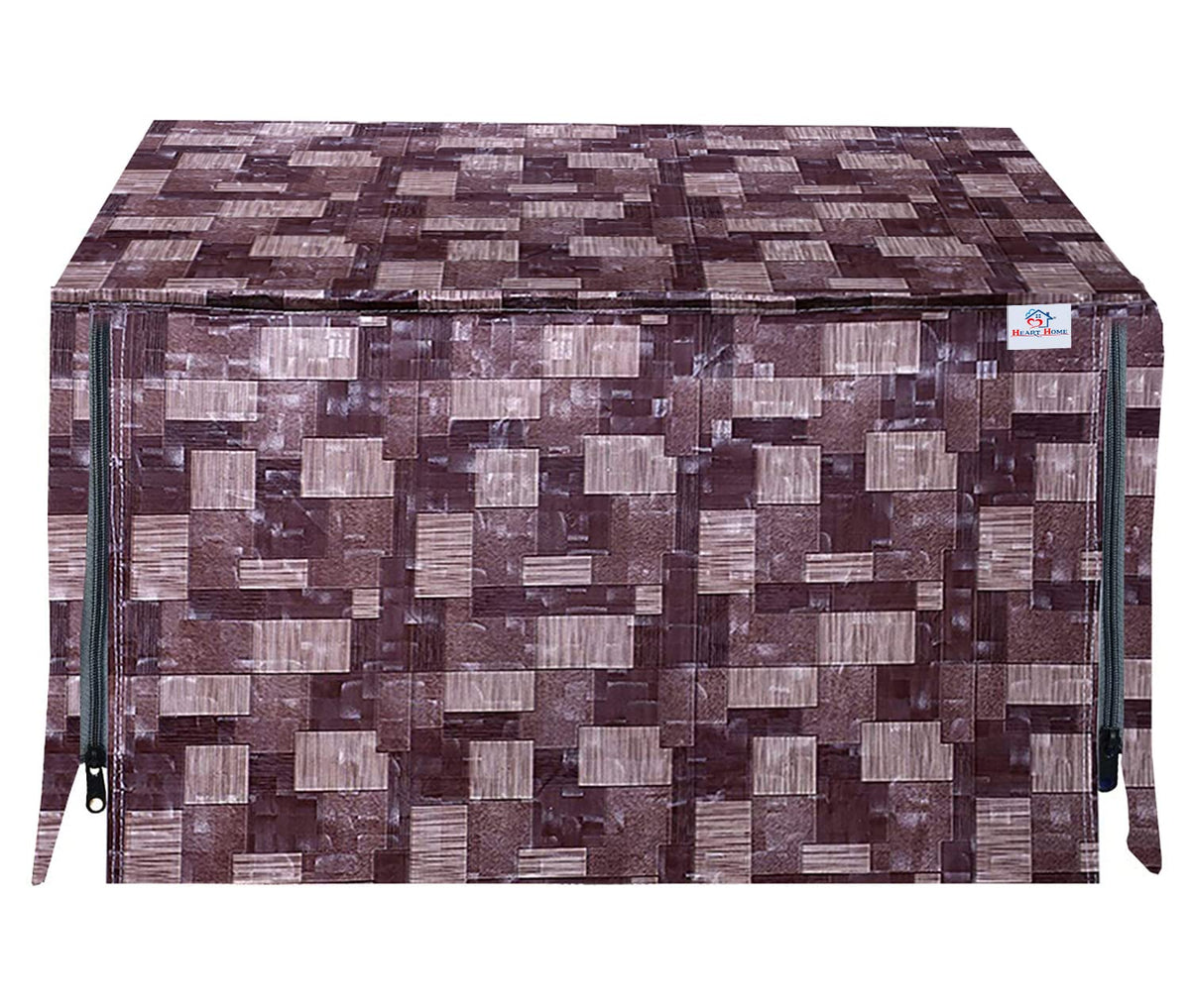 Heart Home PVC 3D Check Printed Microwave Oven Cover,25 LTR. (Brown)-HS43HEARTH26045