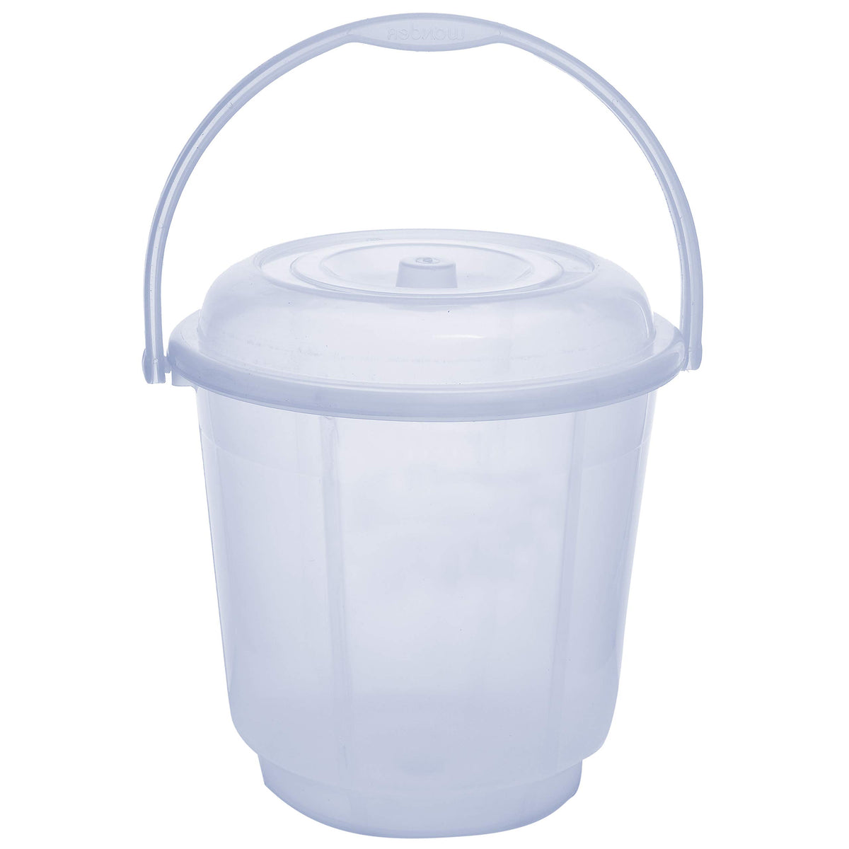 Heart Home Unbreakable Virgin Plastic Strong Transparent Bathroom Bucket with Lid|Size 33 x 33 x 32 CM|Capicity 18 LTR (White)- HEART3858