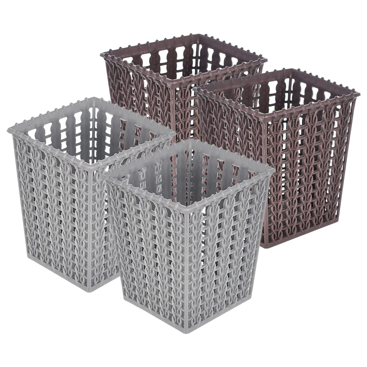 Kuber Industries Pen or Pencil Holder|M5 Plastic Storage Organizer|Square Cutlery Holder|Stationery Holder for Office & Home|Pack of 4 (Multicolor)