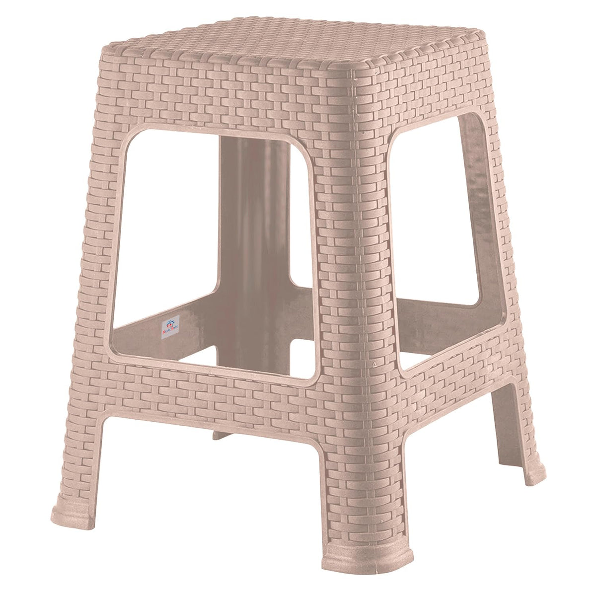 Heart Home Sitting Stool | Stool for Indoor Or Outdoor | Plastic Non-Slip Sitting Stool | Stool for Balcony | Stool for office | Stool for Home & Garden | Optima Big | Beige