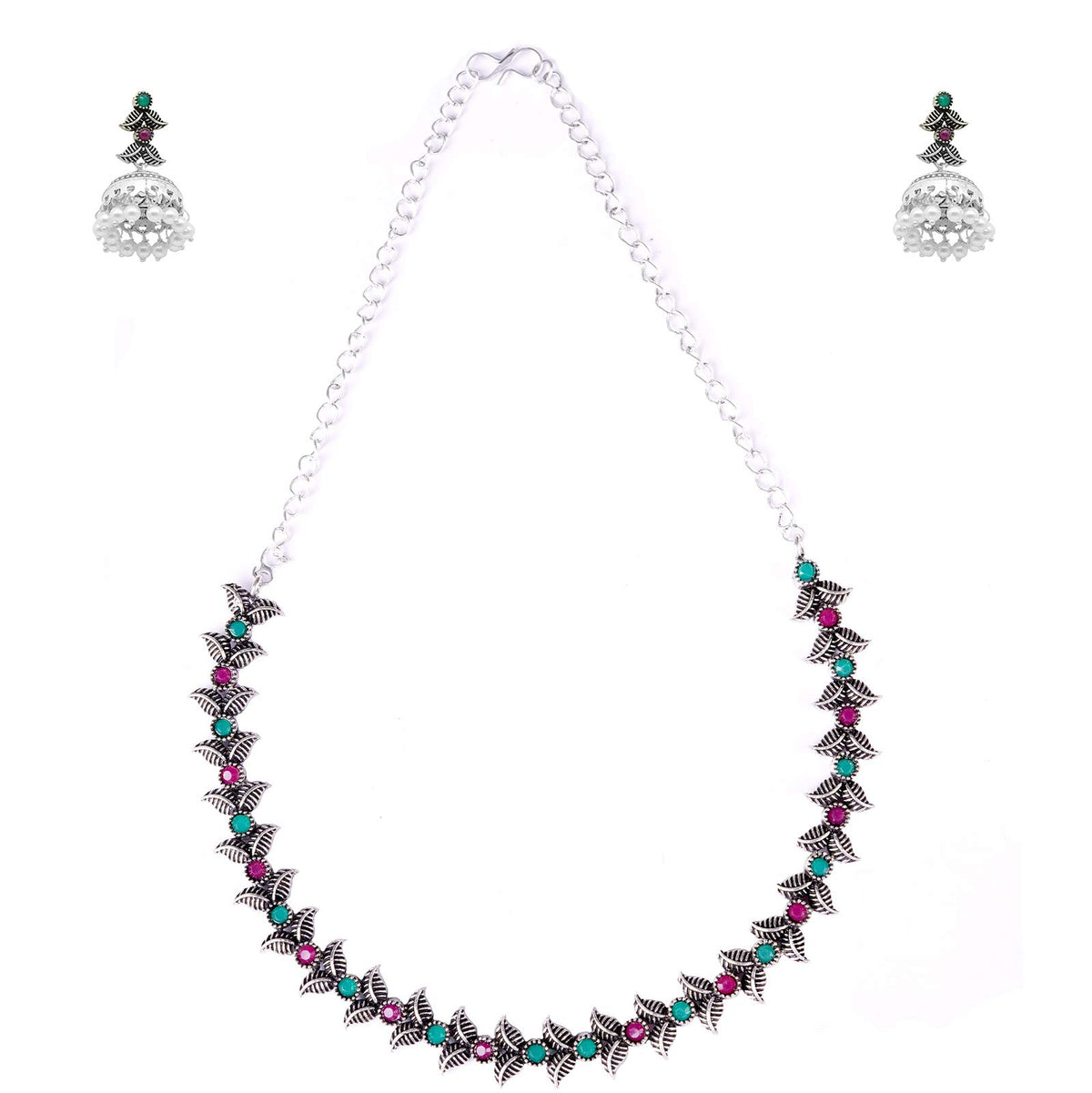 TEEJH Aryah Multi colored Necklace Set For Women