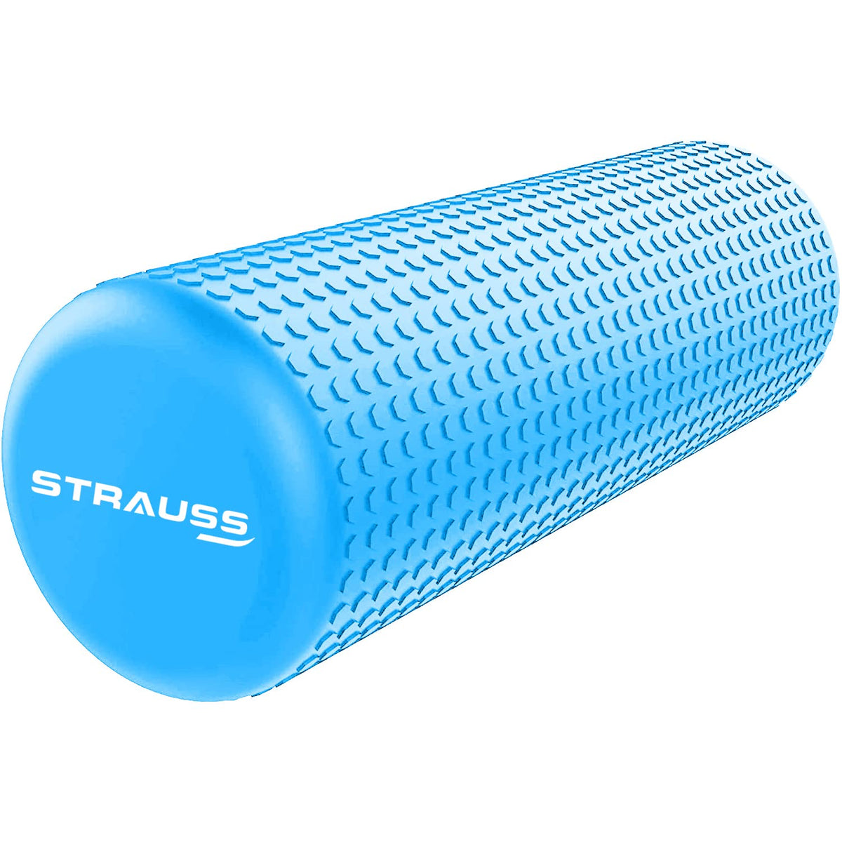 Strauss Yoga Foam Roller | Deep Tissue Massage Roller for Knee Exercise, Muscles Recovery & Physiotherapy | Home Gym Fitness Equipment for Full Body Relaxation and Flexibility | 45cm,(Sky Blue)