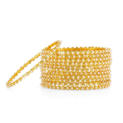 Yellow Chimes Beautiful Classic Look Gold Plated Pearl Traditional Bangles Set for Women and Girl's (2.4)