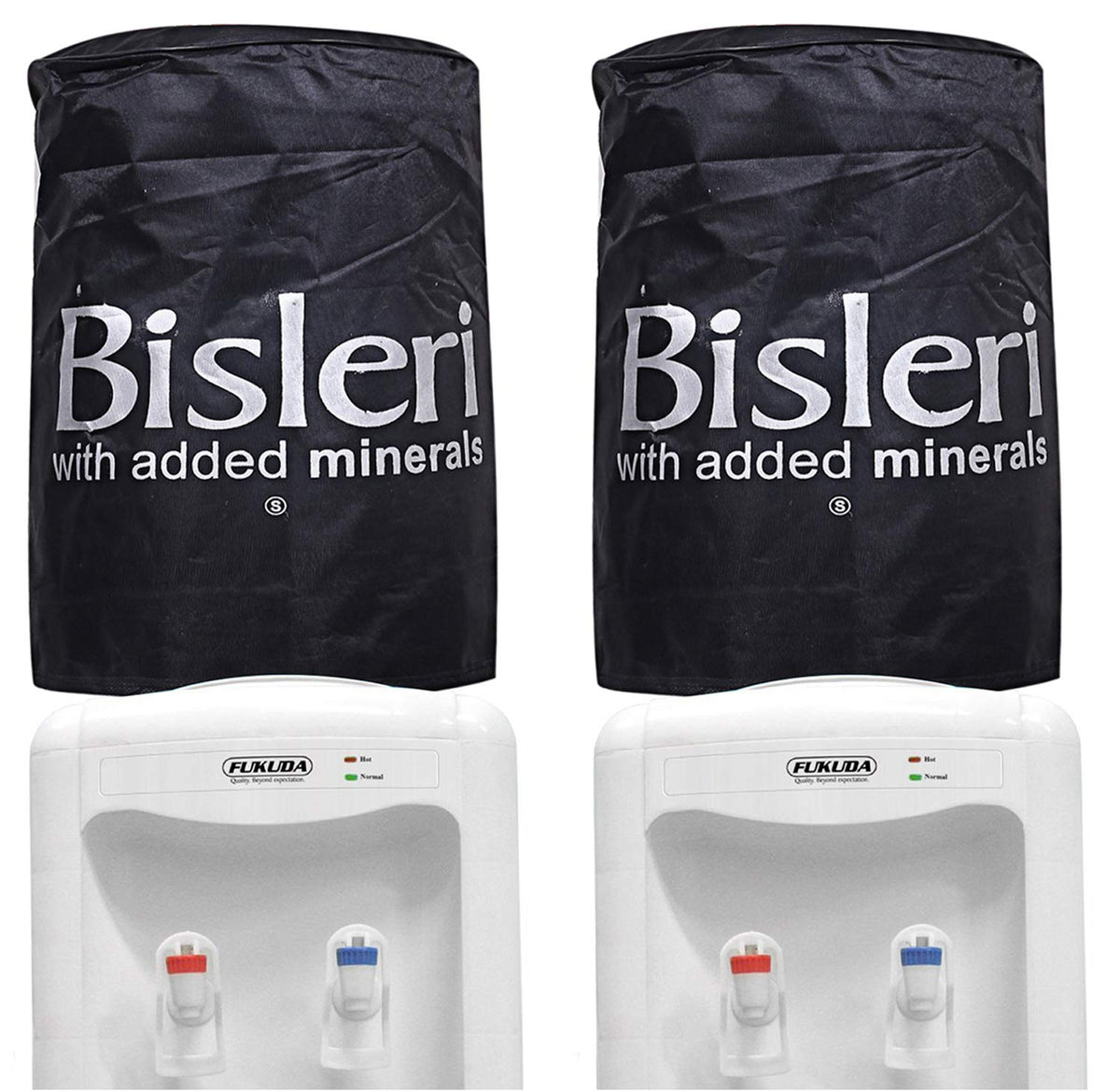 Kuber Industries Rexine 2 Pieces Water Dispenser Bottle Cover 20 Litre (Black)-CTKTC13524