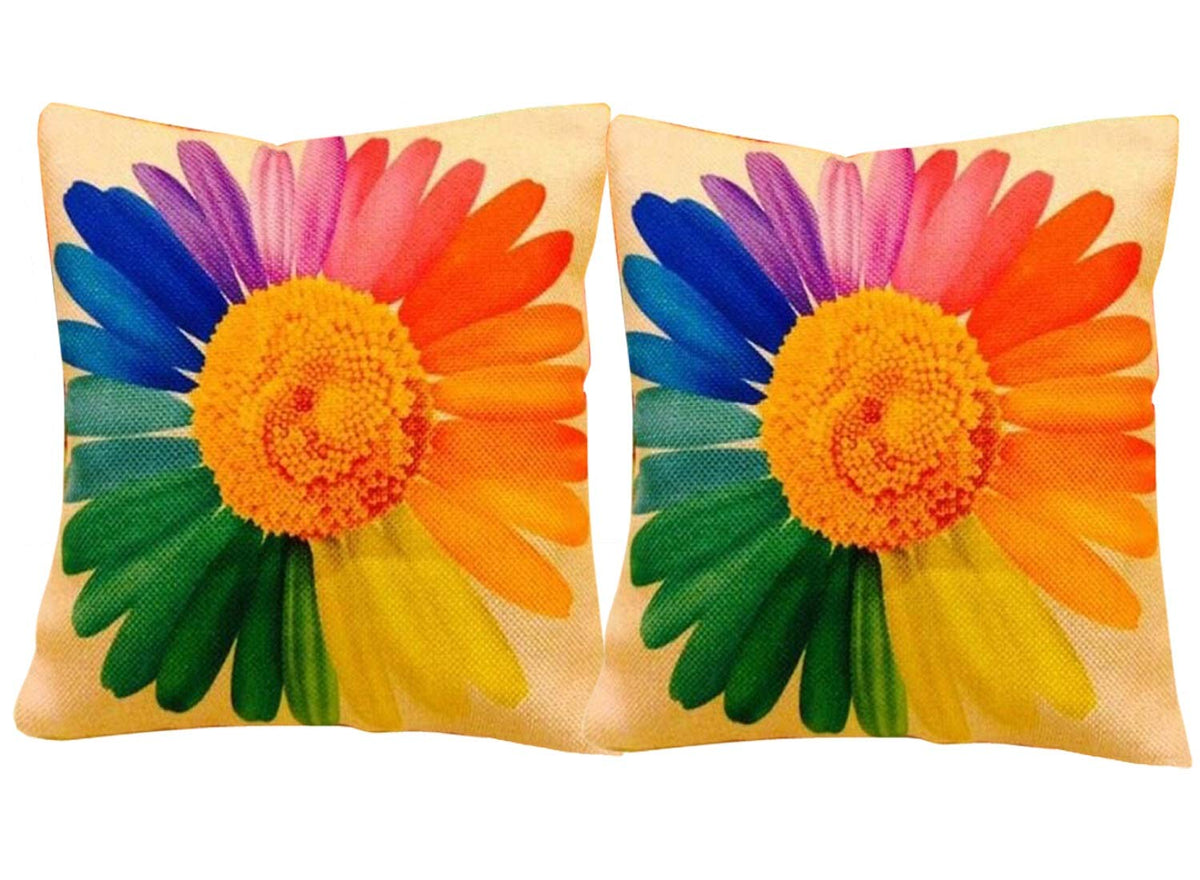 Heart Home Jute 2 Pieces Cushion Cover (Gold) CTHH2428