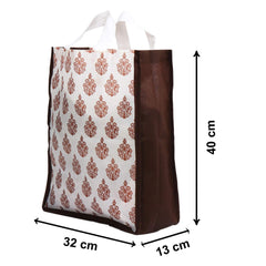 Kuber Industries Medium Size 60 Pieces Non Woven Eco-Friendly Reusable Multipurpose Shopping Carry Bags (Brown) - CTKTC030817