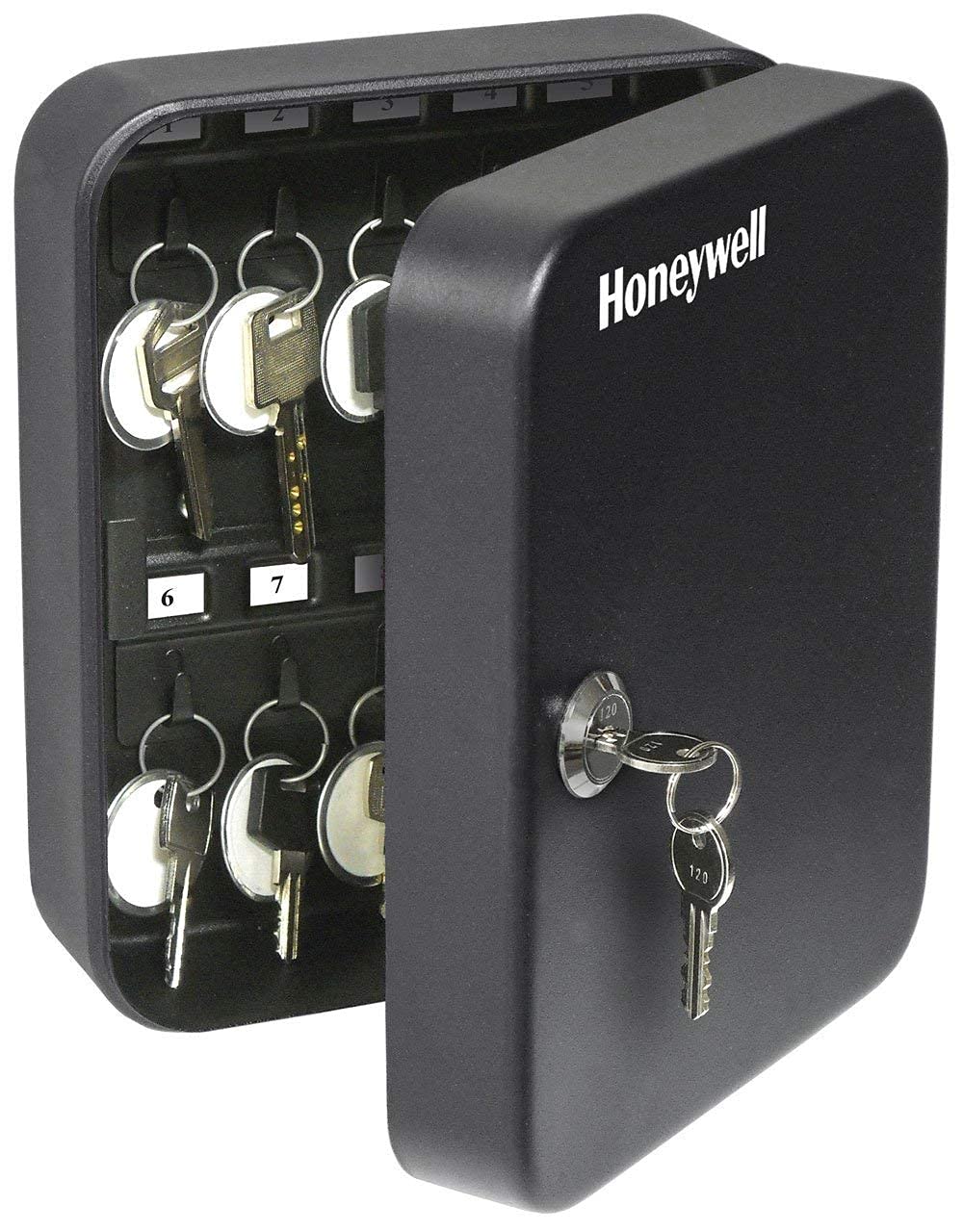 Honeywell - 6105 Steel Security Box for storing keys, 0.07-Cubic Feet (Black)