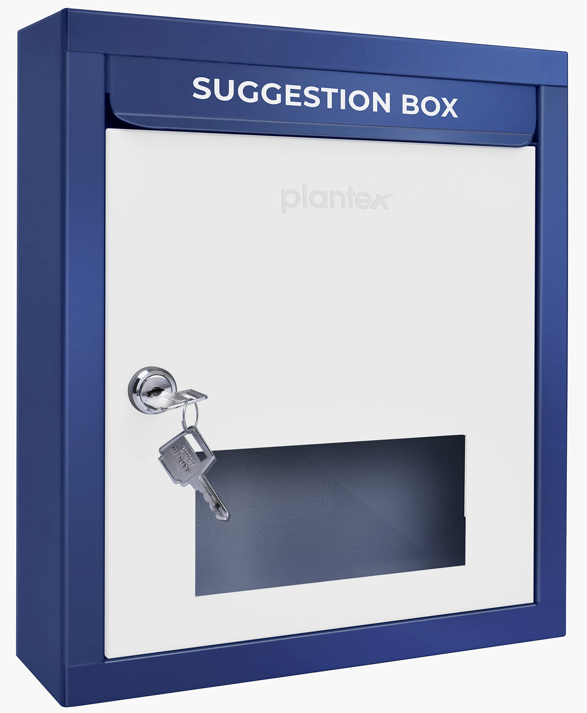 Plantex All in One Multipurpose Letter Box/Suggestion Box for Office/Post Box for Home gate/Donation Box/Complaint Box/with Lock -Wall Mount - (Blue & Ivory)