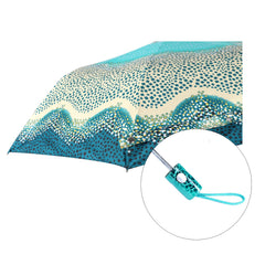 THE CLOWNFISH Umbrella 3 Fold Auto Open Waterproof Pongee Double Coated Silver Lined Umbrellas For Men and Women (Printed Design- Seafoam Green)