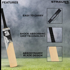 Strauss PW-100 Popular Willow Cricket Bat with Ball