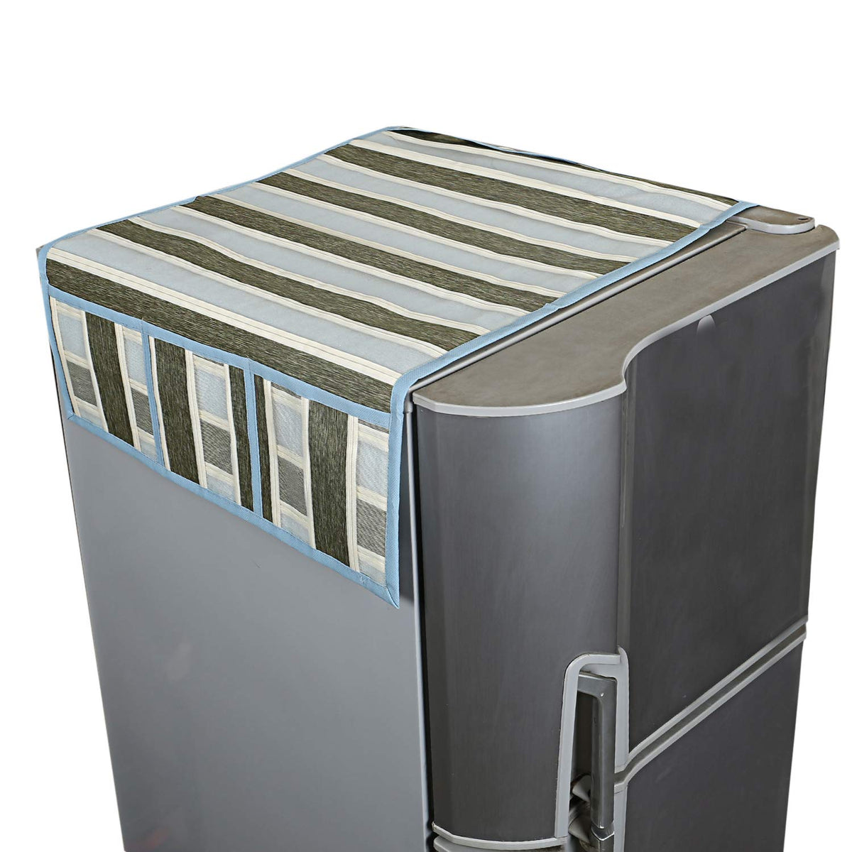 Kuber Industries Lining Net Design Cotton Fridge Top Cover - Brown, Standard, CTKTC02092