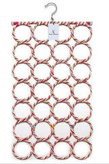 Kuber Industries Single Piece 28 Rings Folding Rope Hanger for Scarf, Belts, Shawls, Ties and More (Random Color) - KI19590