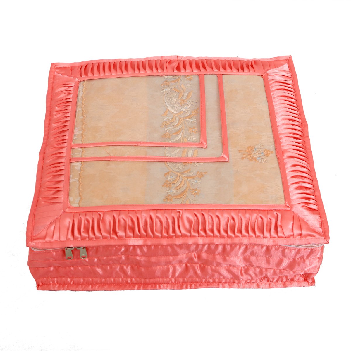 Kuber Industries Heavy Quilted Satin Saree Cover, Pink