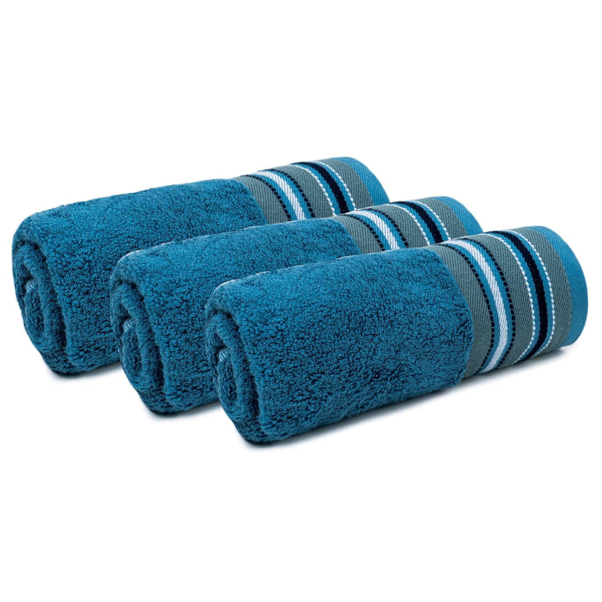 Mush Designer Bamboo Towel |Ultra Soft, Absorbent & Quick Dry Towel for Bath, Beach, Pool, Travel, Spa and Yoga (Emerald Blue, Face Towelset of 3)