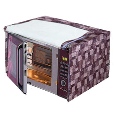 Kuber Industries 3D Checkered Design PVC Microwave Oven Full Closure Cover for 20 Litre (Brown)-KUBMART09969