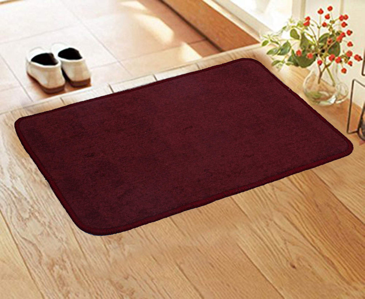 Kuber Industries Microfiber Anti Slip Door Mat 22"x14", Maroon-CTKTC28346