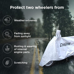 CarBinic Bike Cover - Universal | 100% Waterproof (Tested) and Dustproof UV Protection for All Two Wheeler (Bikes/Scooty) with Carry Bag & Mirror Pockets | Silver