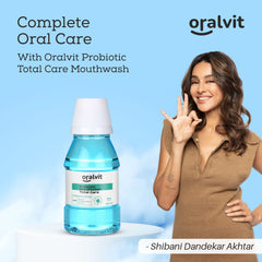 Oralvit Probiotic Total Care Mouthwash with Mild Mint | No Alcohol, No Burning Sensation, No Artificial Flavour | For Men & Women – 100ml