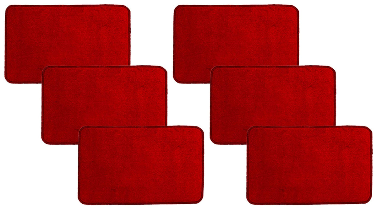 Kuber Industries CTKTC046237 Microfiber Anti Slip Door Mat (Red) 6 Pieces