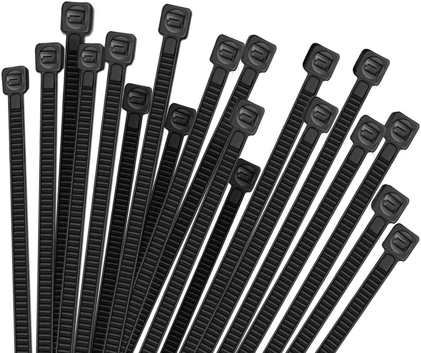 Kuber Industries 250 MM Self Locking Cable Ties|Heavy Duty Nylon Zip Ties|Wire With 49 Pounds Tensile Strength|Pack of 100 (Black)