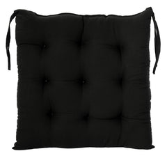 Kuber Industries Chair Pad|Chair Cushion Pad|Chair Cushion |Quilted Microfiber Fabric & Solid Color|Soft & Comfortable Sitting|Pack of 2 (Black)