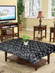 Kuber Industries Lining Design Cotton 4 Seater Centre Table Cover - Brown