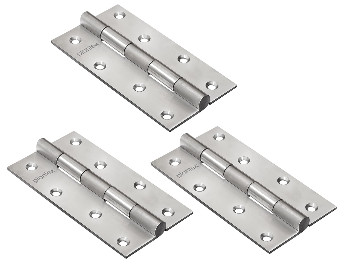 Plantex Heavy Duty Stainless Steel Door Butt Hinges 5 inch x 12 Gauge/2.5 mm Thickness Home/Office/Hotel for Main Door/Bedroom/Kitchen/Bathroom - Pack of 48 (Satin Matt)
