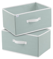 Heart Home Multipurposes Rectangular Flodable Storage Box|Drawer Storage and Cloth Organizer|Durable Handle|Size 40 x 29 x 23|Pack of 2 (Grey)-HS40HEARTH23894