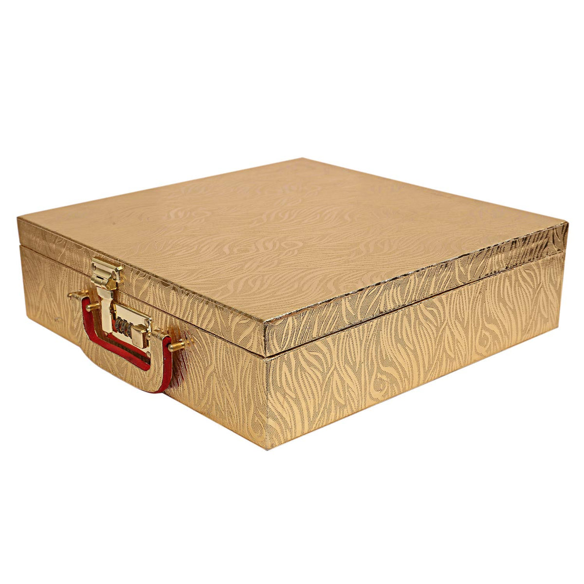 Kuber Industries Wooden Four Rod Bangle Storage Box (Gold) -CTKTC8729