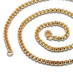 Yellow Chimes Stainless Steel Gold Silver Box Chain Necklace Combo for Men and Boys
