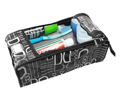 Kuber Industries D Printed Dopp Kit For Travel, Cosmetic and Bathroom Bag, Shaving Bag, Toiletry Bag for Men or Women (Black)-HS_38_KUBMART21015, Pack of 1