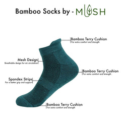 Mush Men's Ankle Length Rayon Socks (Pack Of 3) (AnkSocks123_Charcoal Green)