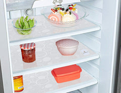 Kuber Industries Circle Design 3 Pieces PVC Refrigerator/Fridge Multipurpose Drawer Mat Set (White)