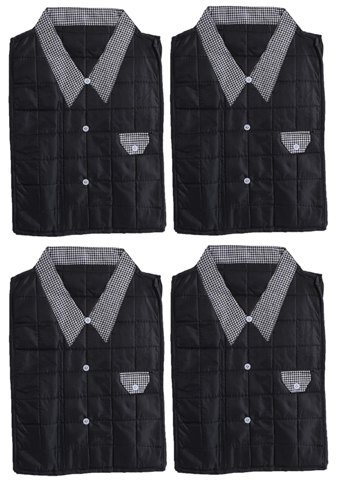 Kuber Industries 4 Piece Rexine Shirt Cover Set, Black