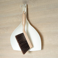 The Better Home Dust Pan with Brush | Sleek Wooden Handle Dust Pan Table & Floor Cleaner Brush