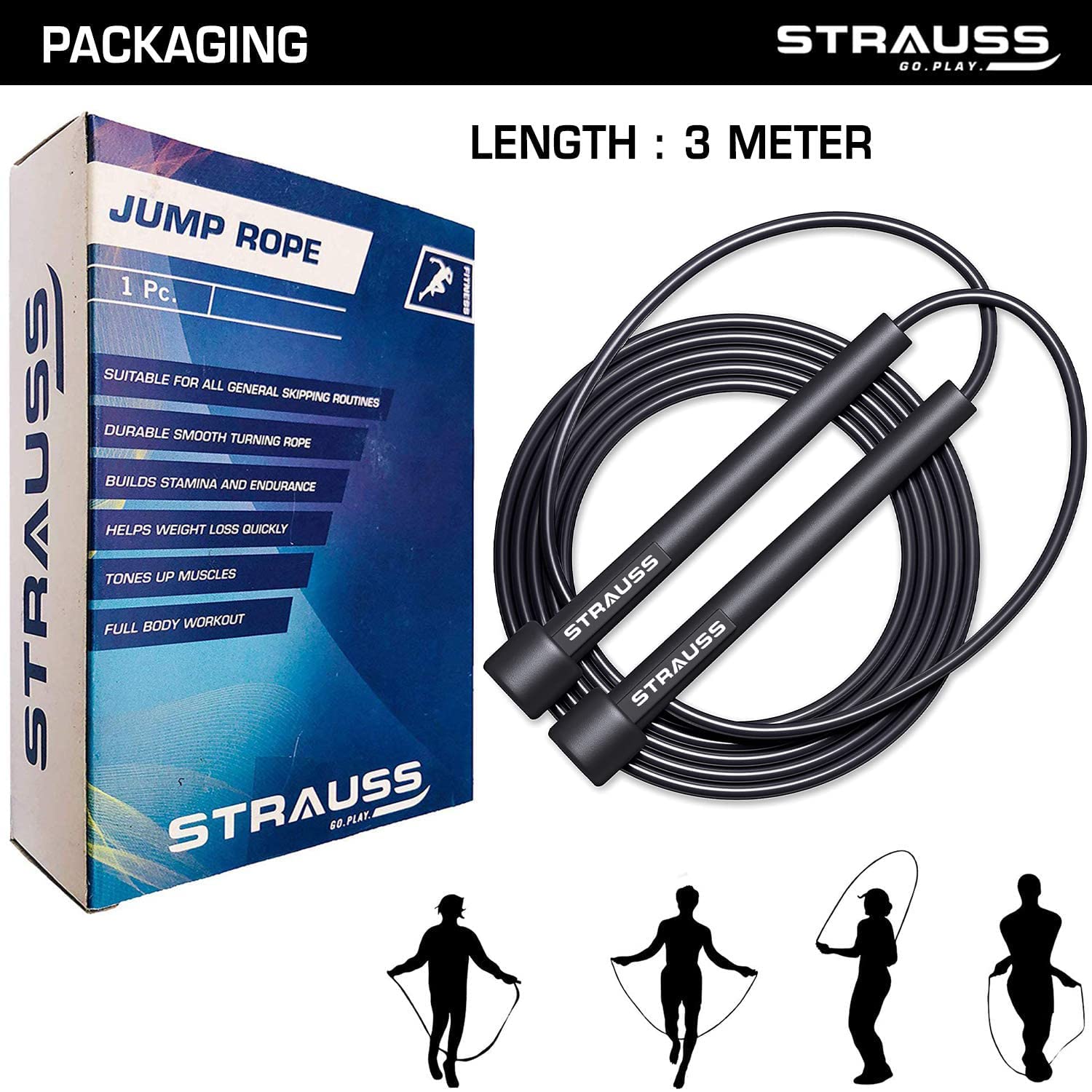 Speed Skipping/Jumping Rope| Ideal for Men, Women, Boys & Girls (Pack of 2)
