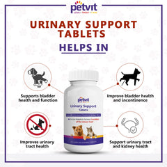 Petvit Urinary Support Tablets | for Bladder and Renal Health in Dogs and Cats | Improves Urinary Tract Health | Supports Bladder Health and Function | All Breeds of Dogs & Cats - 60 Chewable Tablets
