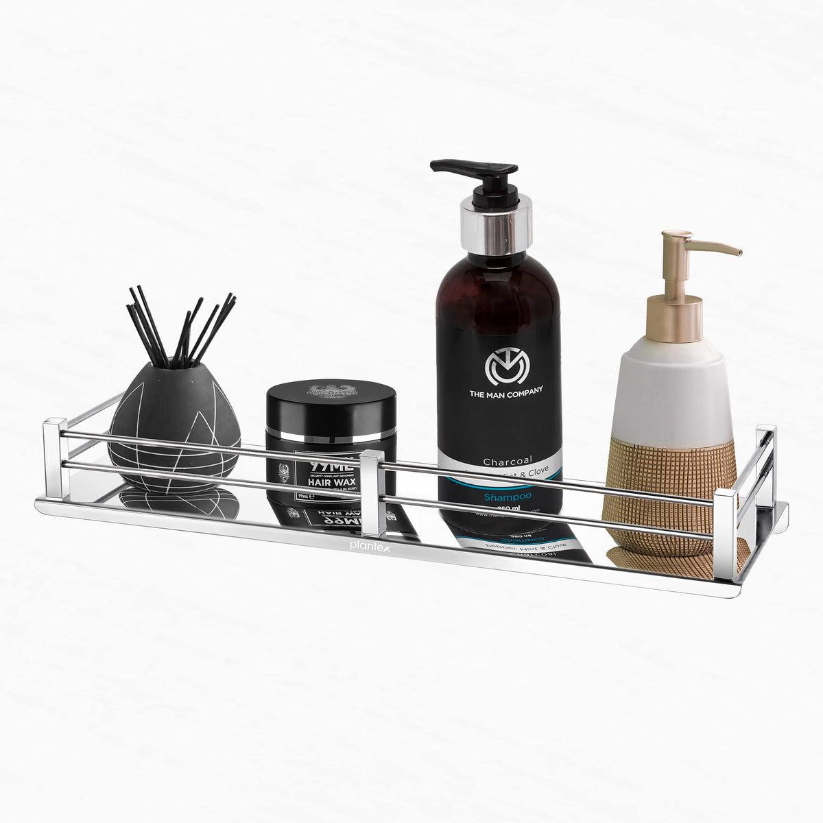 Plantex Stainless Steel Bathroom Shelf/Kitchen Shelf/Shelf and Rack/Bathroom Accessories (Chrome) - 15 X 5 Inches