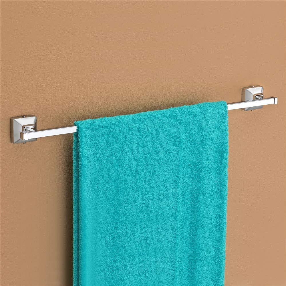 Plantex 304 Grade Stainless Steel Towel Hanger for Bathroom/Towel Rod/Bar/Stand/Bathroom Accessories - Pack of 1, Squaro (24 inch - Chrome)