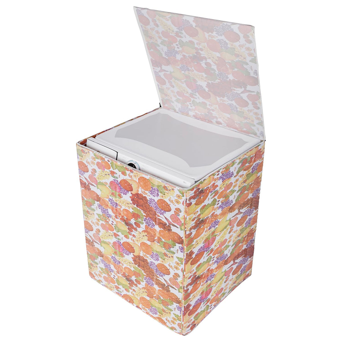 Kuber Industries Washing Machine Cover | Fruit Print Washing Machine Cover | PVC | Top Load Fully-Automatic Washing Machine Cover | Multi