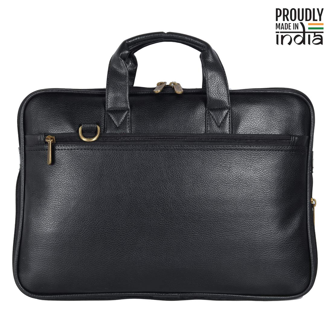 The Clownfish Faux Leather Expandable Laptop Tablet Messenger Bag Briefcase Black 15.6 inch