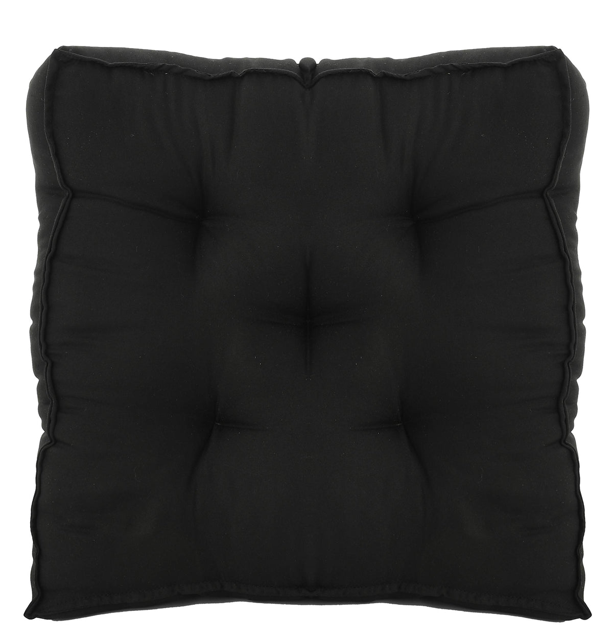 Kuber Industries Cotton Decorative Fabric Chair pad/Back Support/Seat Cushion and Handmade Quilting,14" x 14" Inch (Black) - CTKTC46191