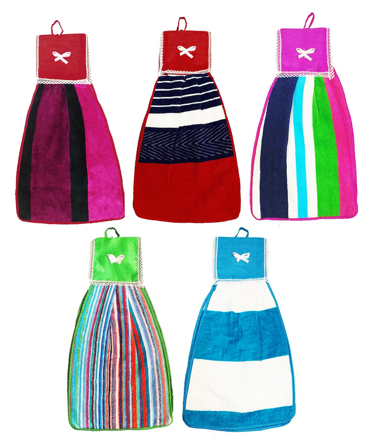 Kuber Industries Hanging Cotton 5 Pieces Cotton Washbasin Napkin/Hand Towel for Kitchen and Bathroom (Multi)