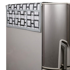 Kuber Industries Checkered Design PVC Fridge/Refrigerator Top Cover (Grey) CTKTC33849