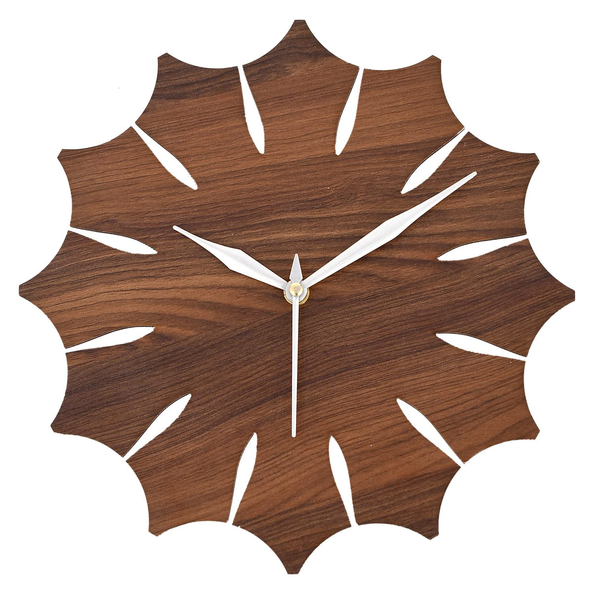 Kuber Industries Designer Home Decorative 10" Wooden Wall Clock (Brown), Standard, (49KM0485)