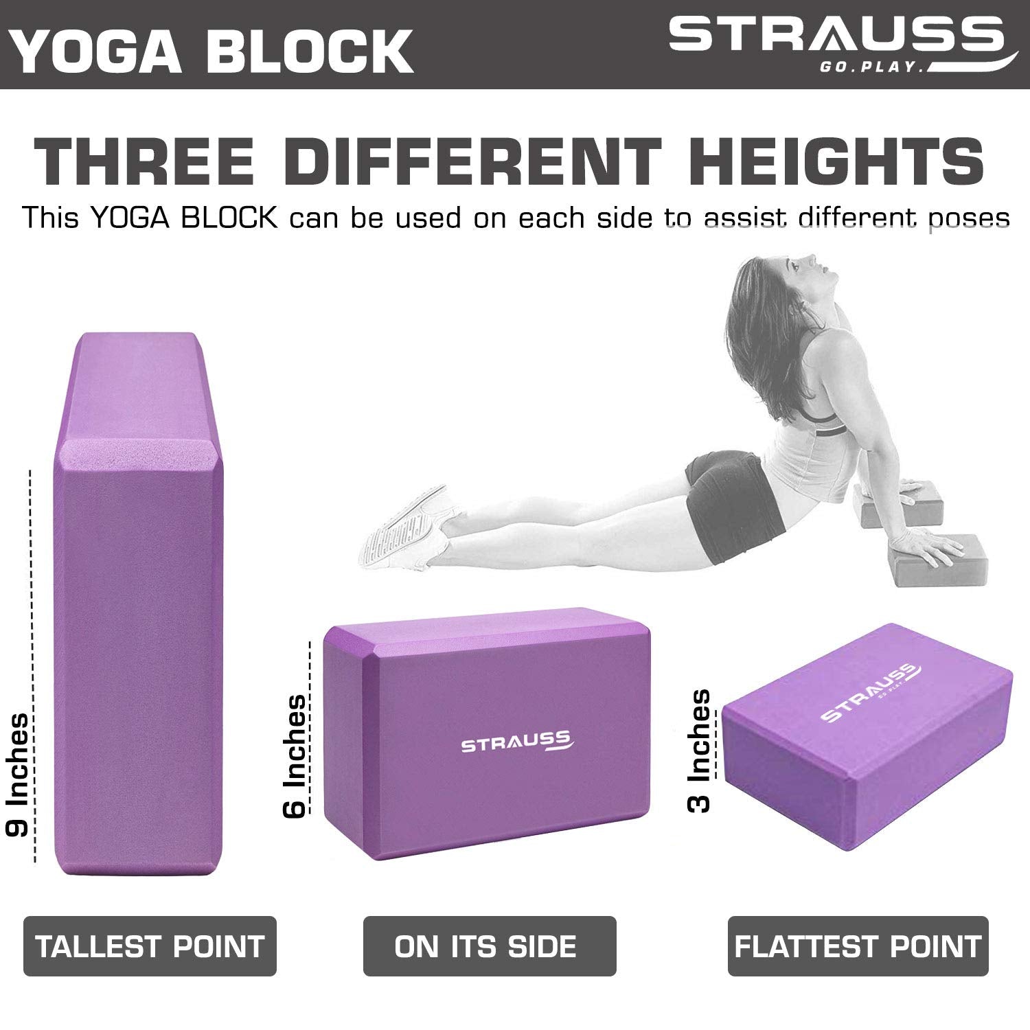 Strauss TPE Eco-Friendly Yoga Mat, 6 mm (Blue)