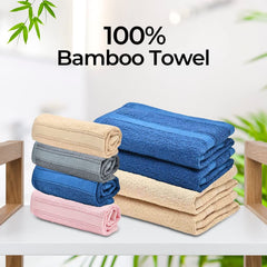 The Better Home 600GSM 100% Bamboo Hand Towel | Anti Odour & Anti Bacterial Bamboo Towel | Ultra Absorbent & Quick Drying Hand & Face Towel for Men & Women (Pack of 2, Beige)
