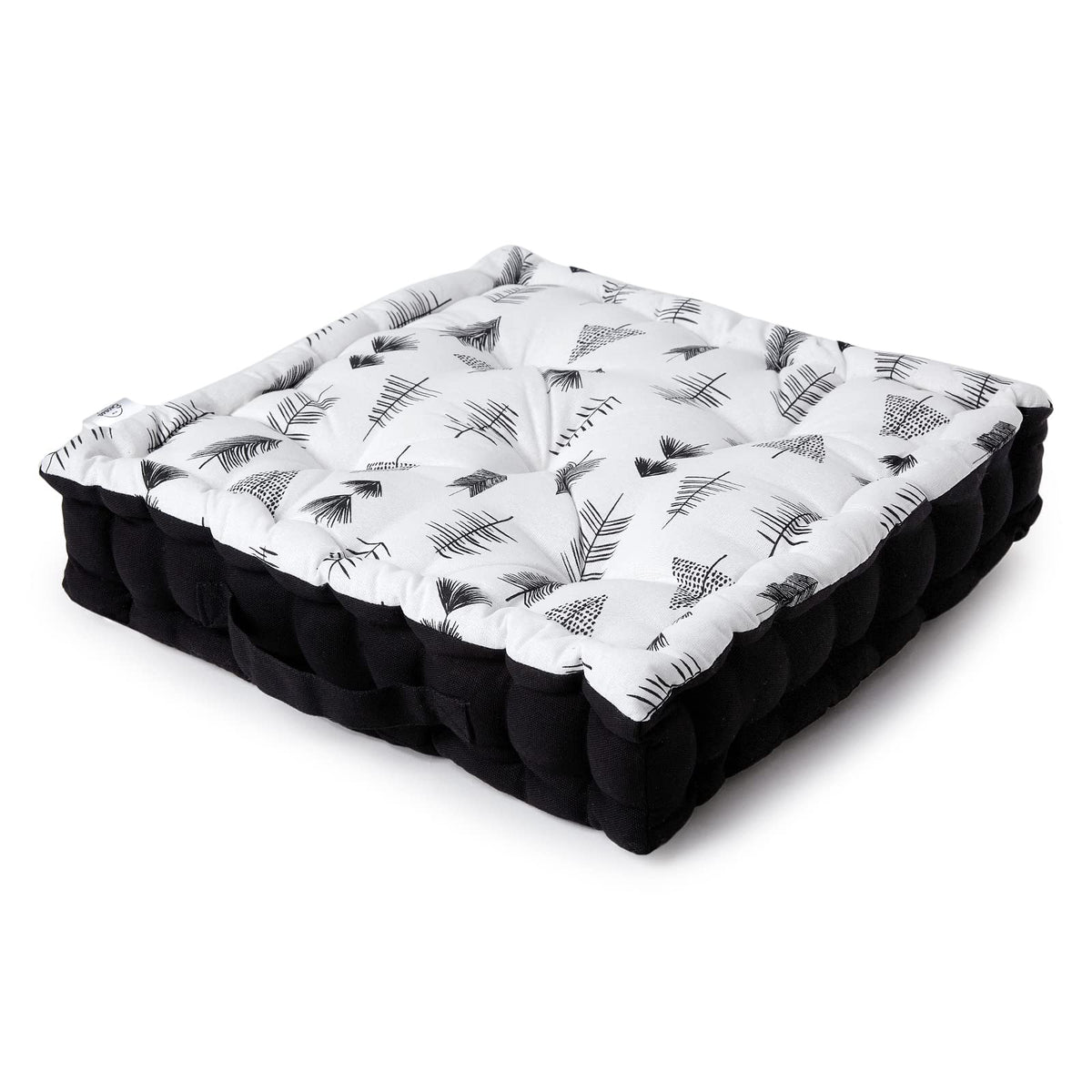 Encasa Homes Square Floor Cushions 40x40x8 cm - Black Arrow | Printed Cotton Fabric with Micro-Fiber Filling | Ideal Size for Seating | Meditation Yoga Pooja Guests Living Room Bedroom