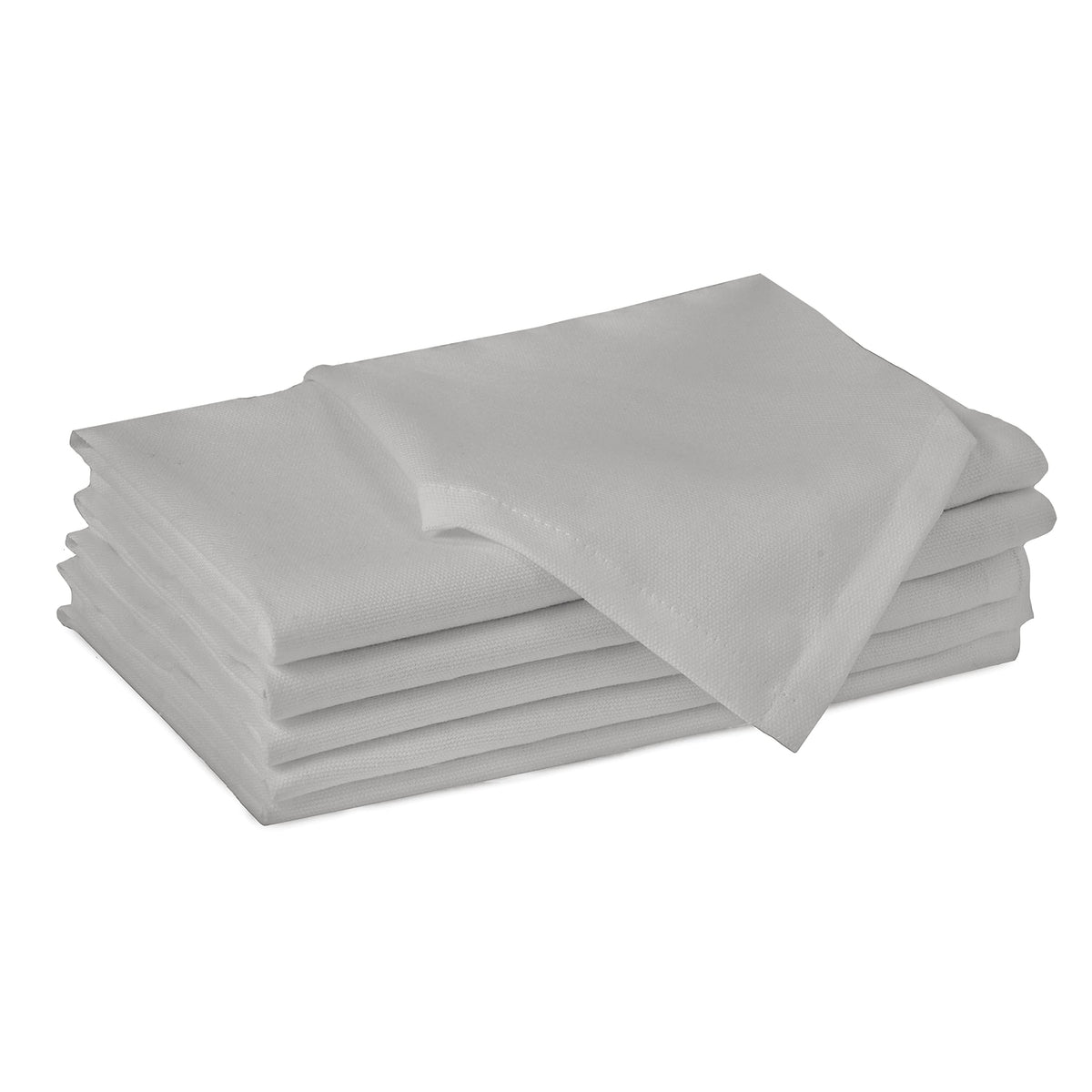 Encasa Homes Dining Table Napkins 6 pcs Set of Large 43x43 cm (17"x17") - Light Grey - Absorbent Heavy Cotton Party Fabric Machine Washable for Home Restaurant Banquet & Hotel