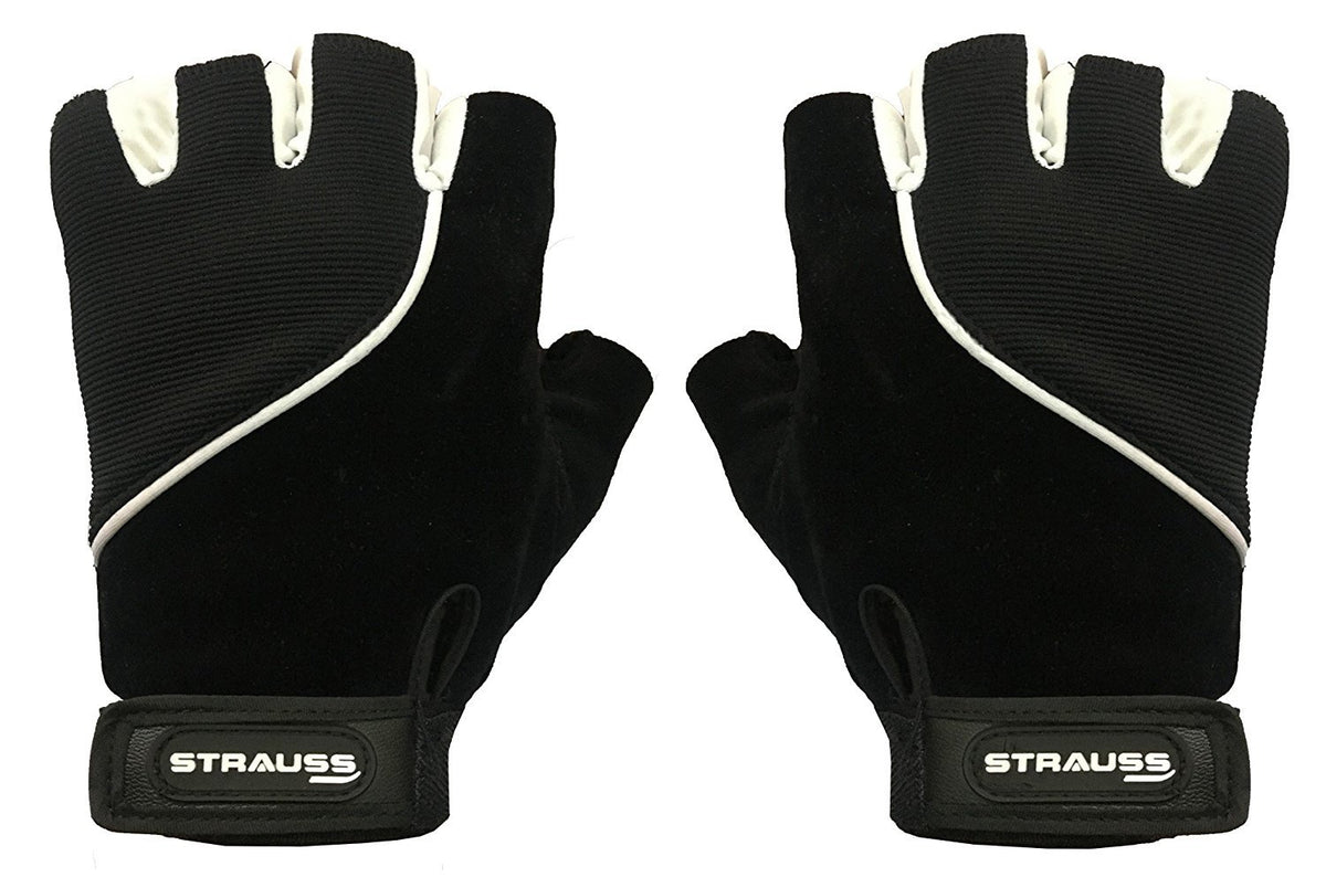 Strauss Comfort Velvet StretchBack Cut Finger Gloves (Small_Black)